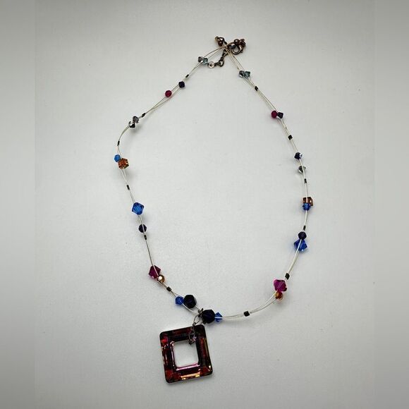 16" Swarovski crystal beads on wire,  with 925 stamped clasp necklace! - Picture 3 of 14